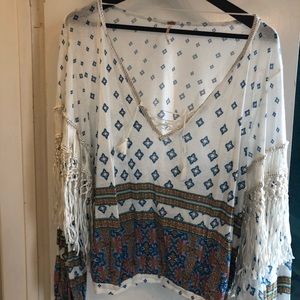 FREE PEOPLE boho fringe top